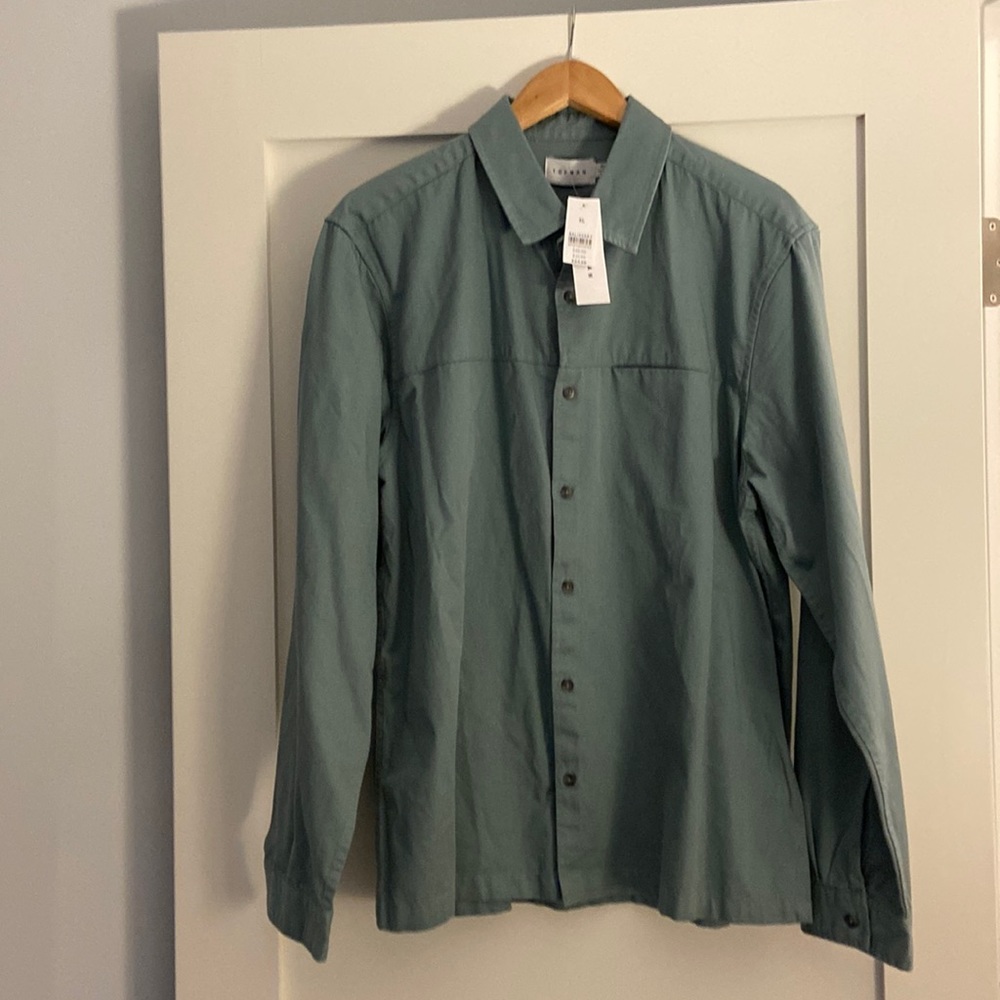 NWT Topman Mens XL Casual Green Shirt Size XL